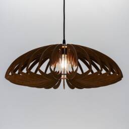 Brown Lotus Lampshade, Wood Ceiling Light, Scandinavian Pendant, Brada, Lamp, Plywood Chandelier, Pendant Light - thumbnail 2