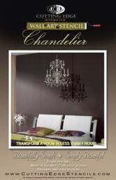 Reusable Stencil Chandelier - Size Med Wall Stencils Better Than Decals - thumbnail 4