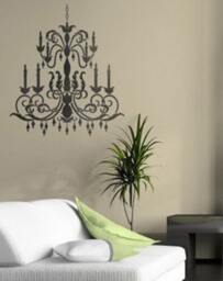 Reusable Stencil Chandelier - Size Med Wall Stencils Better Than Decals - thumbnail 3