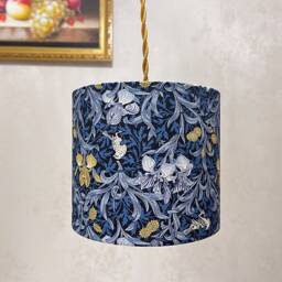 Floral Lampshade William Morris Style, Drum Lamp Shades For Bedside Standing Wall & Chandelier - thumbnail 2