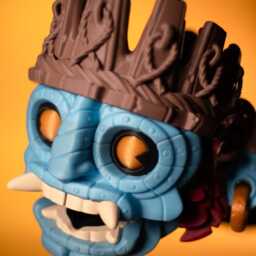 Aztec Face Planter - Quirky Succulent Pot Blue Tribal Mask Head Unique Mayan Decor Small Cactus Holder Desk Accessory - thumbnail 2