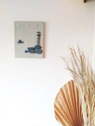 Seaside Lighthouse Painting, Pebble Decoration, Fisherman's Hut Interior Decoration - thumbnail 1