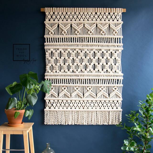 "xxl/Large Macrame Wall Hanging - Woven Fiber Art ""Vivian" - image 1