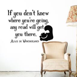 Cheshire Cat Alice in Wonderland Quote Wall Decal P88 - thumbnail 1