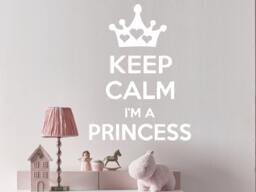 Keep Calm Im A Princess Wall Decals Quote Baby Girls Room Vinyl Sticker Bedroom ??rown Nursery Home Decor Art Murals Ms565 - thumbnail 1