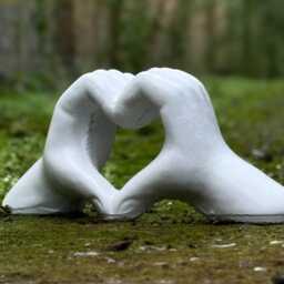 Unique Heart Hands Concrete Sculpture Handcrafted Cement Love Symbol Romantic Outdoor Garden & Home Decoration Wedding Gift Accent - thumbnail 2