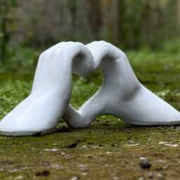 Unique Heart Hands Concrete Sculpture Handcrafted Cement Love Symbol Romantic Outdoor Garden & Home Decoration Wedding Gift Accent - thumbnail 3