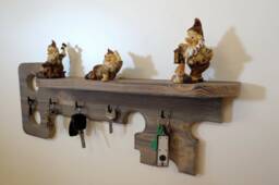 Rustic Wood Key Shelf Wood Hook Key Holder Hanging Awards Organizer Jewelry - thumbnail 1