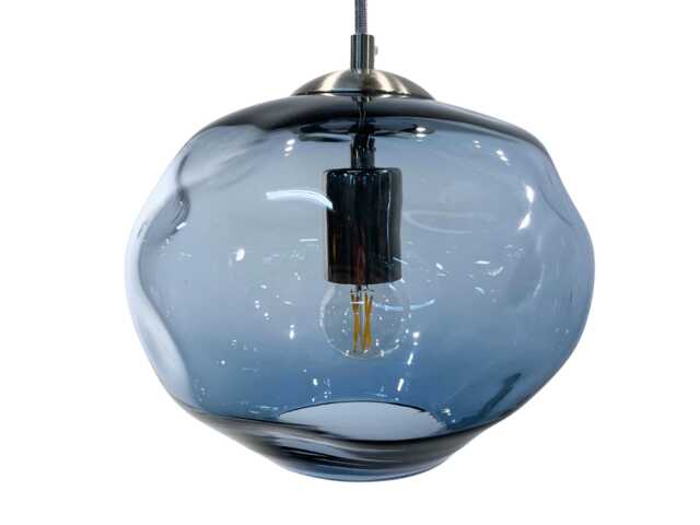 Hand Blown Bluestone Glass Pendant Light Ready-Made - image 1