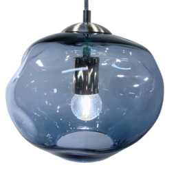 Hand Blown Bluestone Glass Pendant Light Ready-Made - thumbnail 2