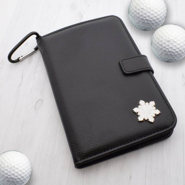 Snowflake Design - Personalised Leatherette Golf Organiser Complete With Divot Repairer, Marker, Tees, Scorecard & Pencils - image 1