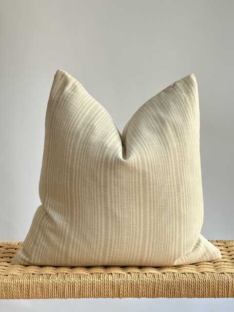 Handwoven Hemp Striped Pillow Cover Vintage Hmong Textile - image 1