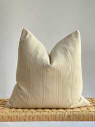 Handwoven Hemp Striped Pillow Cover Vintage Hmong Textile - thumbnail 1