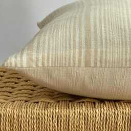 Handwoven Hemp Striped Pillow Cover Vintage Hmong Textile - thumbnail 4