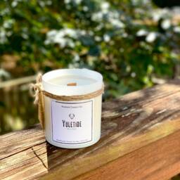 Yuletide - Holly Berry Scent Soy Coconut Wax Candle, All Natural, Wood Wick - thumbnail 1