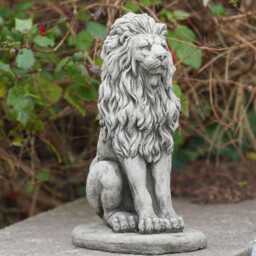 Upright Lion Stone Statue - Reconstituted African Animal Garden Outdoor Ornament British Made Decoration Sculpture - thumbnail 3