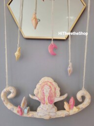 Moon, Soul & Manifest It Ceramic Handmade Wall Hanging. Goddess, Fertility, Infinity, Truth, Rebirth, Meditated, Crystal, Star, Love, Gold - thumbnail 1