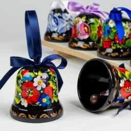 Handmade Ukrainian Christmas Ornament Wooden Bell Art S071