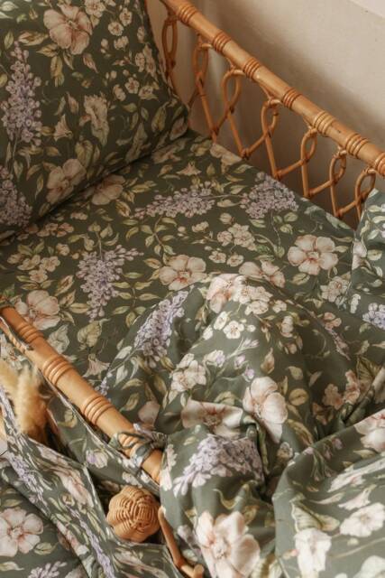 May Garden On Green - Fitted Sheet - image 1