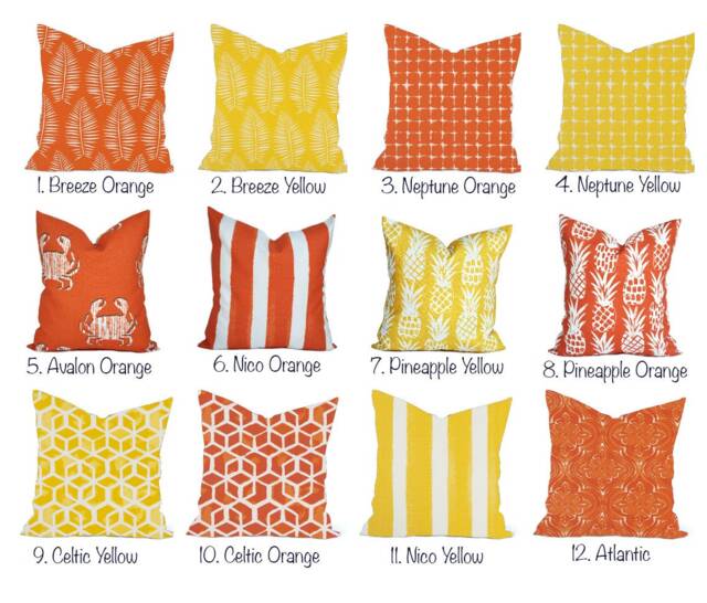 One High Quality Outdoor Cover, Yellow Pillow Palm Decorative Pillow, Orange Pineapple - image 1