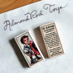 st Adrian Of Nicomedia Patron Saint Block With Gift Bag // Catholic Toys By Almondrod - thumbnail 2