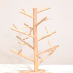 Handmade Scandinavian Wood Christmas Tree - Minimalist Tabletop Decor - 12 In - thumbnail 2