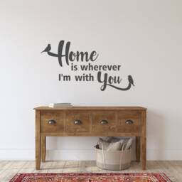 Family Wall Decal Home Is Wherever I'm With You - Farmhouse Decor P170 - thumbnail 2