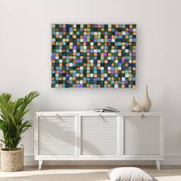 Reclaimed Wood Wall Art - Colorful Mosaic Sound Diffuser - thumbnail 3