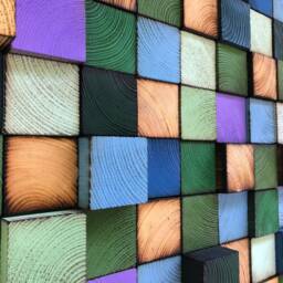 Reclaimed Wood Wall Art - Colorful Mosaic Sound Diffuser - thumbnail 4