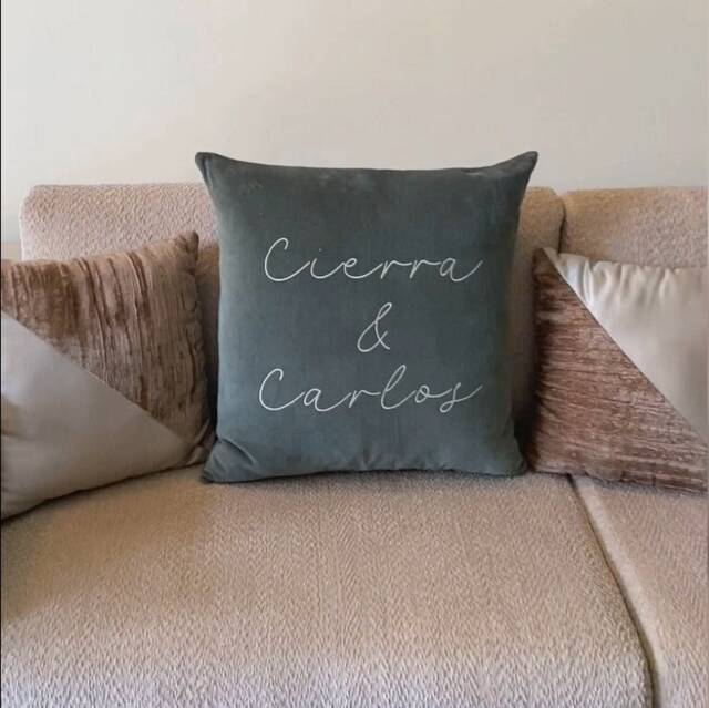 Personalized Velvet Cushion Name Embroidery - image 1