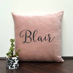 Personalized Velvet Cushion Name Embroidery - thumbnail 3