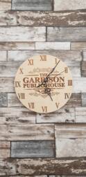 Peaky Blinders Inspired Clock The Garrison Engraved Wood Mancave - thumbnail 1