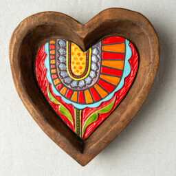 Handmade Heart Tile Ceramic Wall Art in Frame - 12 Inch - Cropped Blossom - Made To Order