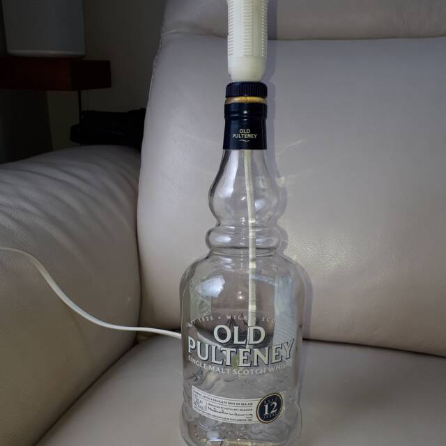 Old Pulteney Scotch Whisky(Upcycled Table Lamp Without Shade - 3Amp UK Electrical Plug With On/Off Switch - image 1