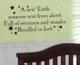 A New Little Someone Sent From Above Boy & Girl Room Kid Baby Nursery Vinyl Quote Art Decoration Wall Lettering Decal Sticker Decor K79 - thumbnail 1