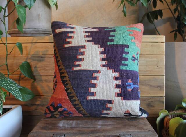 Vintage Kilim Pillow Cover - 16 - image 1