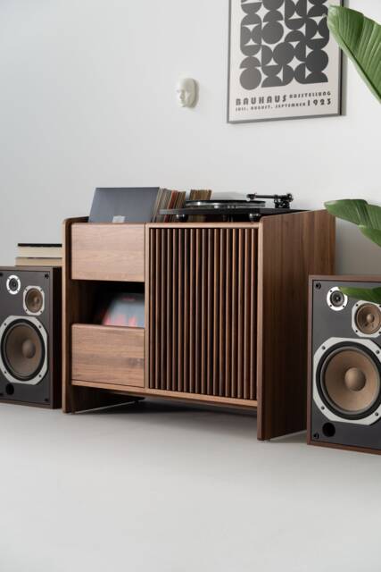Fuse - Record Storage Crafted Walnut Cabinet For Turntables - image 1