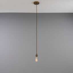 Lome Vintage Bare Bulb Pendant Light, Braided Cable - thumbnail 2