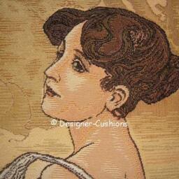 Alphonse Mucha Art Noveau Seasons Summer Tapestry Cushion Cover Sham - thumbnail 2