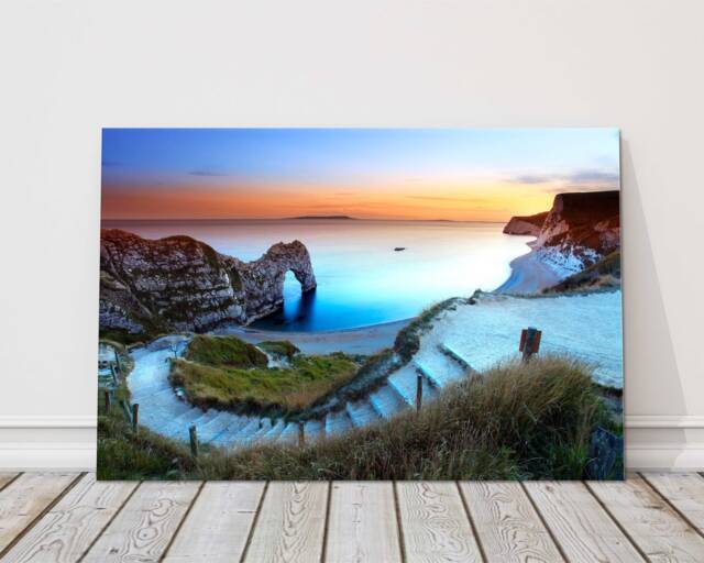 Durdle Door Sunset Canvas Print Jurassic Coast Seascape Wall Art - image 1