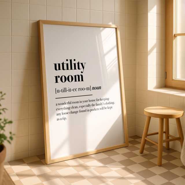 Utility Room Definition - Home Print Laundry Prints Wall Art Bathroom Funny - image 1