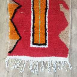 Handmade Wool Berber Runner Rug Custom Moroccan Design - thumbnail 4