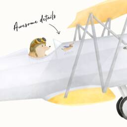 Dog Pilot Airplane Wall Decals, Plastic-Free Stickers - thumbnail 2