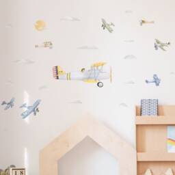 Dog Pilot Airplane Wall Decals, Plastic-Free Stickers - thumbnail 1