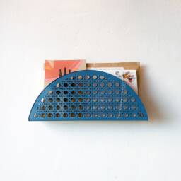 Arch Rattan Cane Acrylic Wall Mail Holder - thumbnail 4