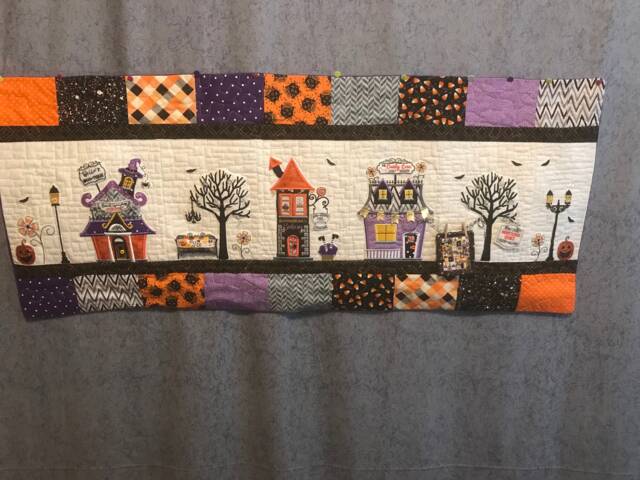 Halloween Quilted Bench Pillow/Kb Twilight Boo-Levard Pillow/Fall Pillows/Decor Pillows/Sofa Fall Pillow/16x38 in Pillow Covers - image 1
