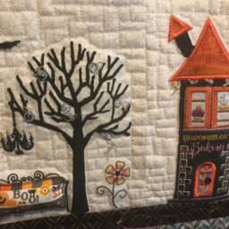 Halloween Quilted Bench Pillow/Kb Twilight Boo-Levard Pillow/Fall Pillows/Decor Pillows/Sofa Fall Pillow/16x38 in Pillow Covers - thumbnail 3