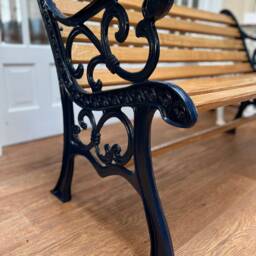 Cast Iron Garden Bench Furniture Midnight Blue - thumbnail 2