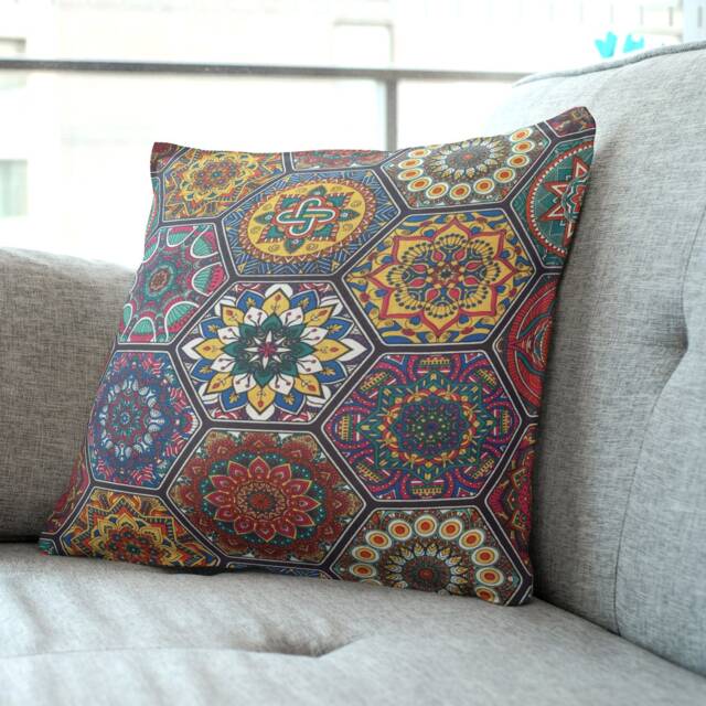 "Moroccan Print Cushion Covers - Bold Ethnic Decor 16"" - 20" - image 1