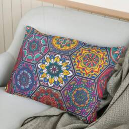 "Moroccan Print Cushion Covers - Bold Ethnic Decor 16"" - 20" - thumbnail 3